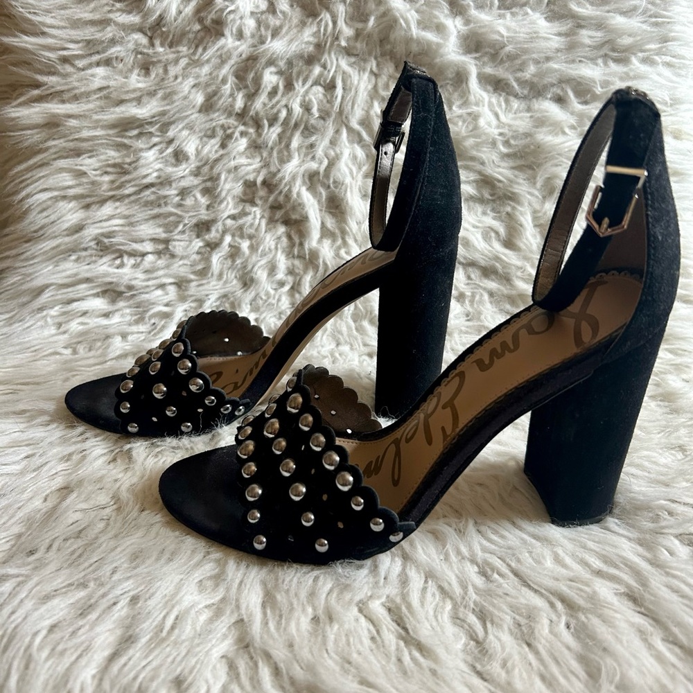 Sam Edelman Suede Scallop Stud Heels